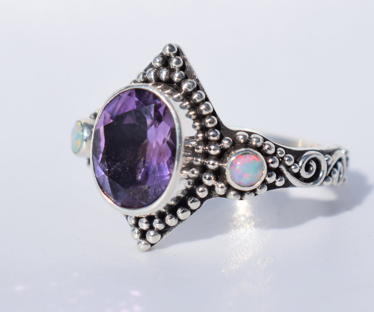 Anillo Big Roma Amatista Opalo