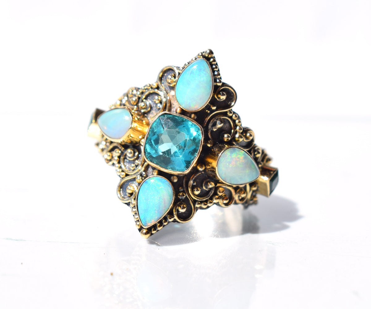 Anillo Goa Apatita Opalo