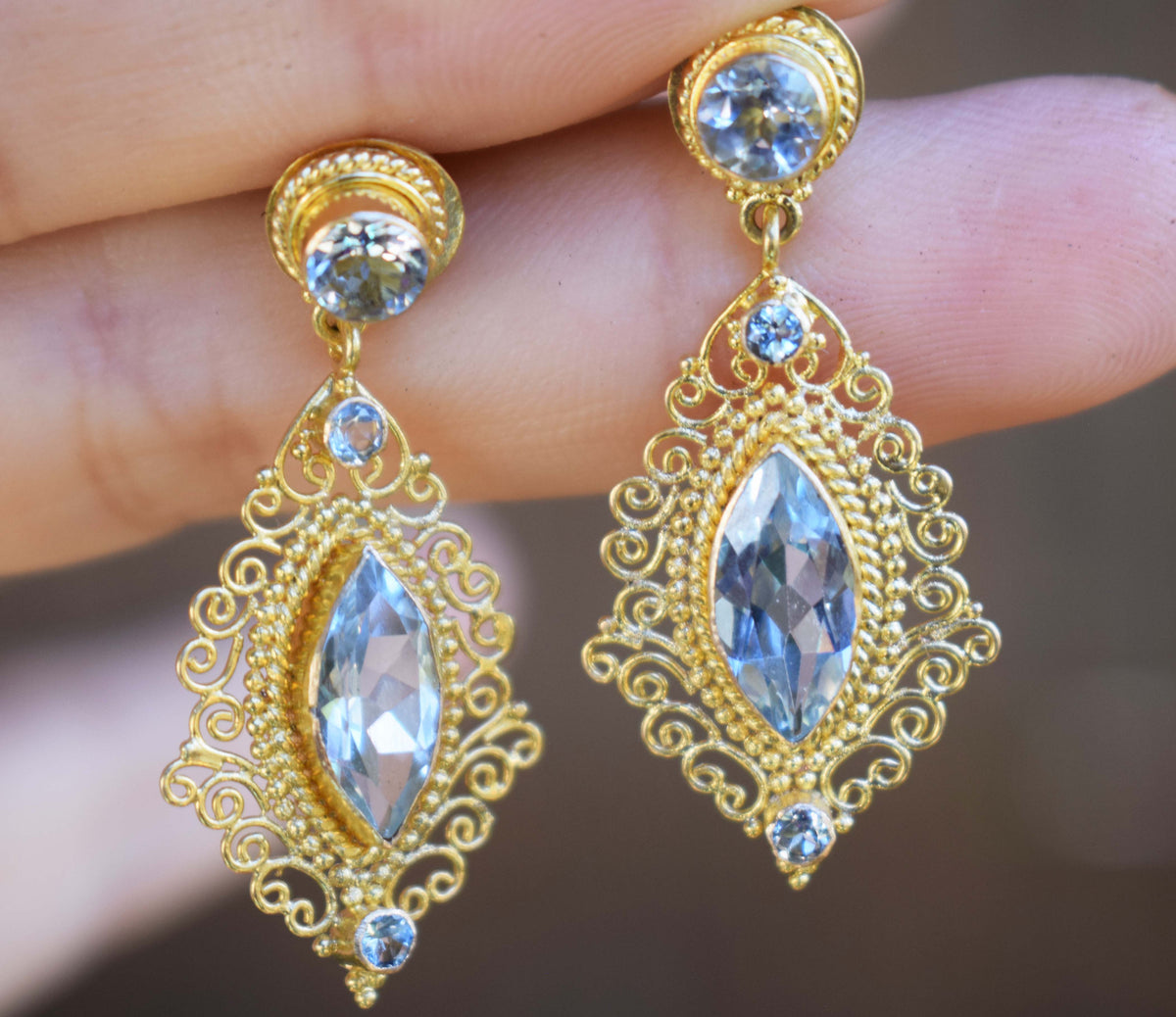 Aros Gold Jaipur Aguamarina