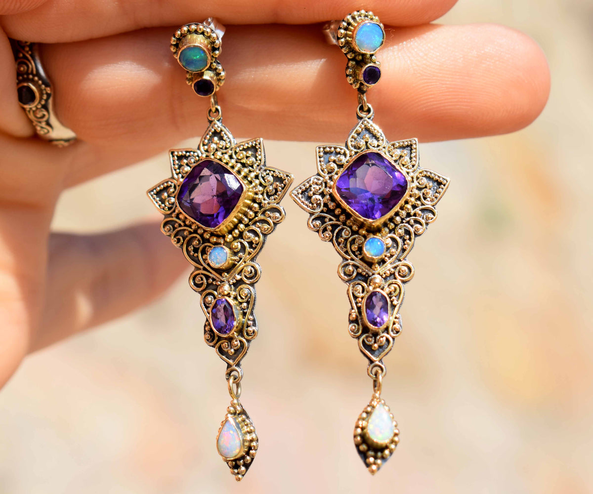 Aros Kaya Cushion Amatistas