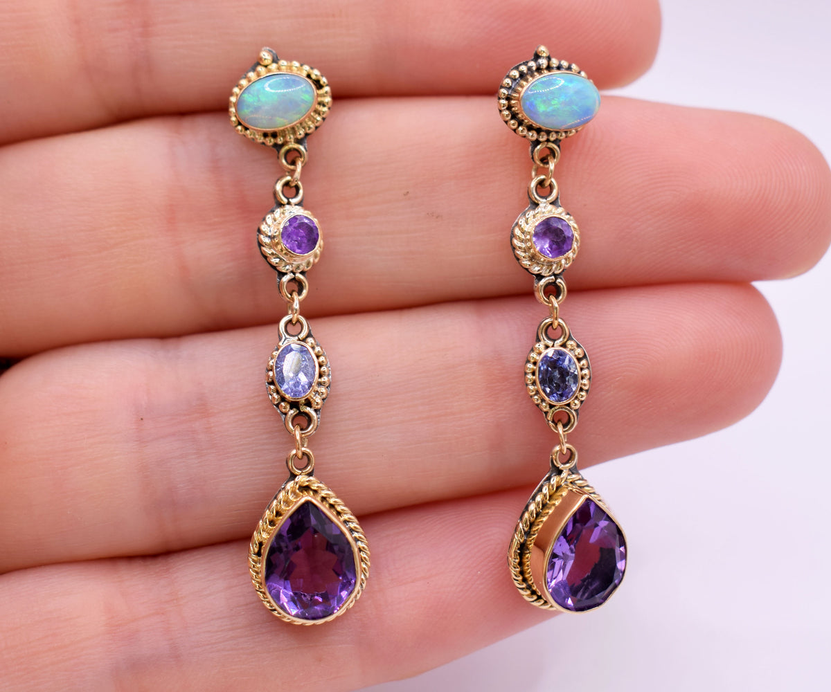 Aros Petra Amatista y  Opalos