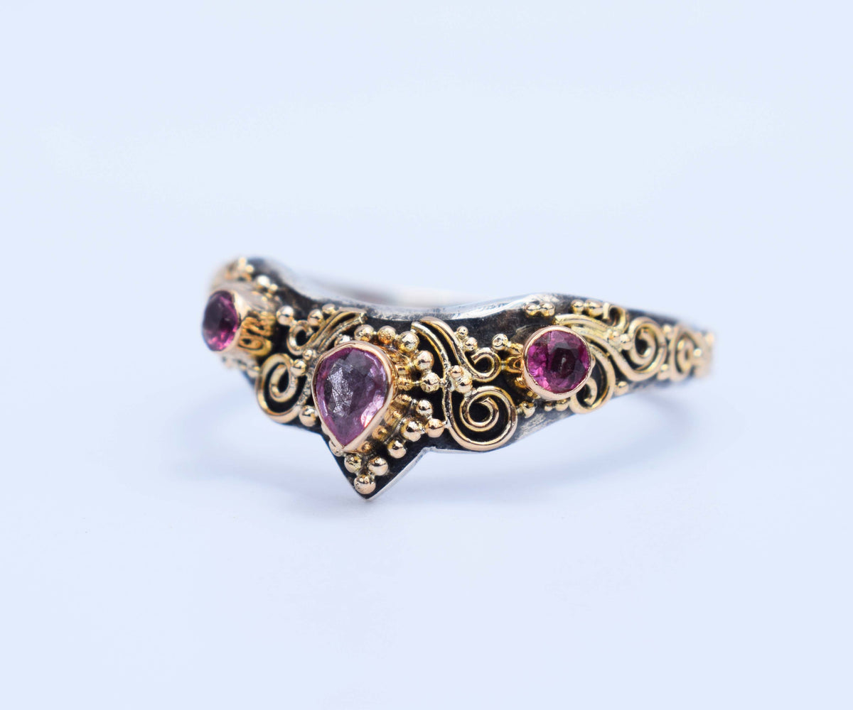 Anillo Fusión Zafiro rosado Turmalinas