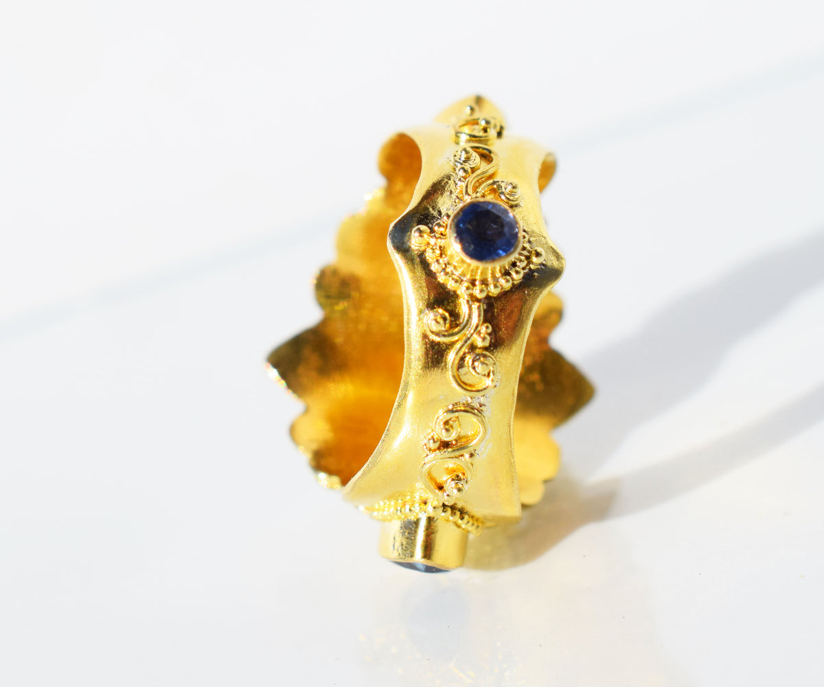 Anillo Gold Habibi Aguamarina