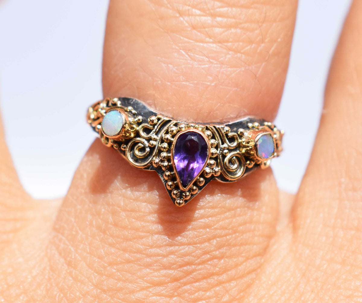 Anillo Fusión Amatista Ópalo