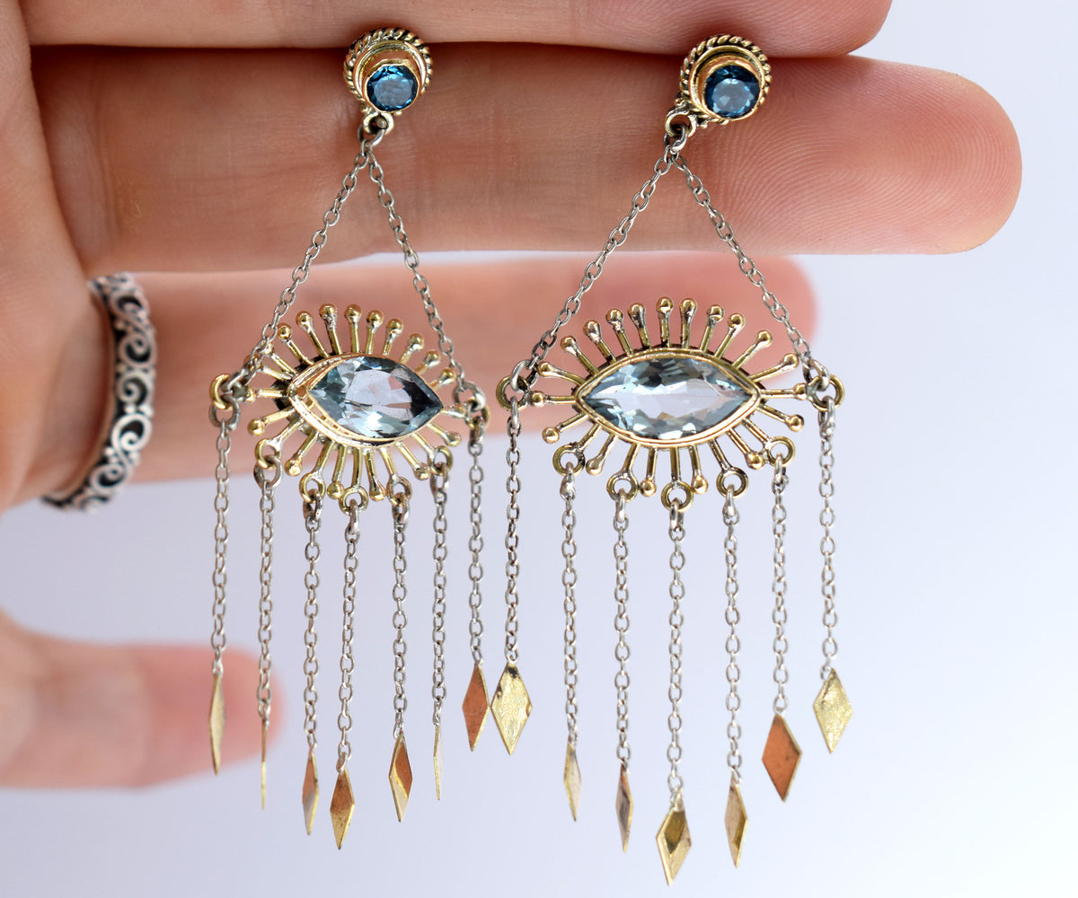 Aros helix Aguamarinas