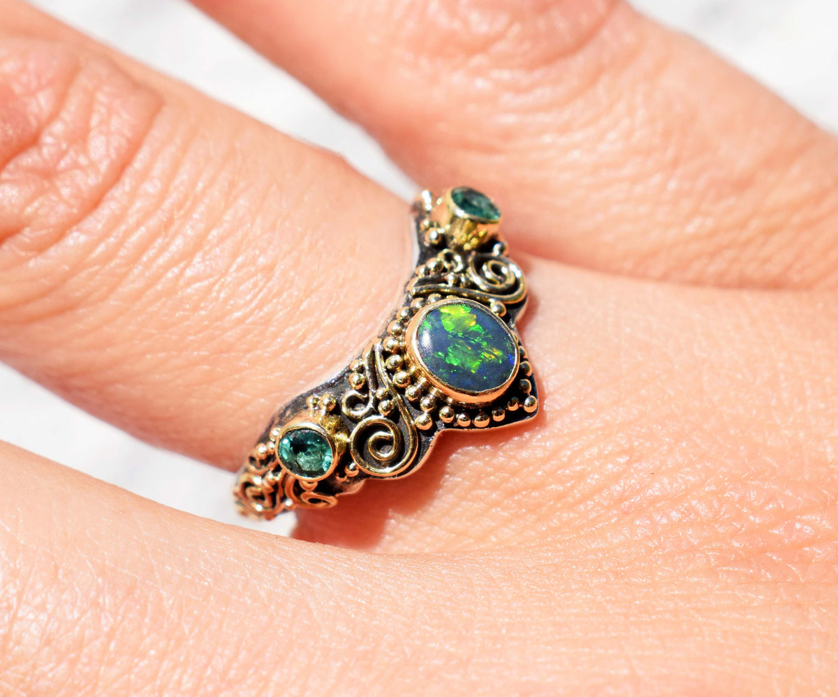 Anillo Fusión Ópalo Esmeraldas