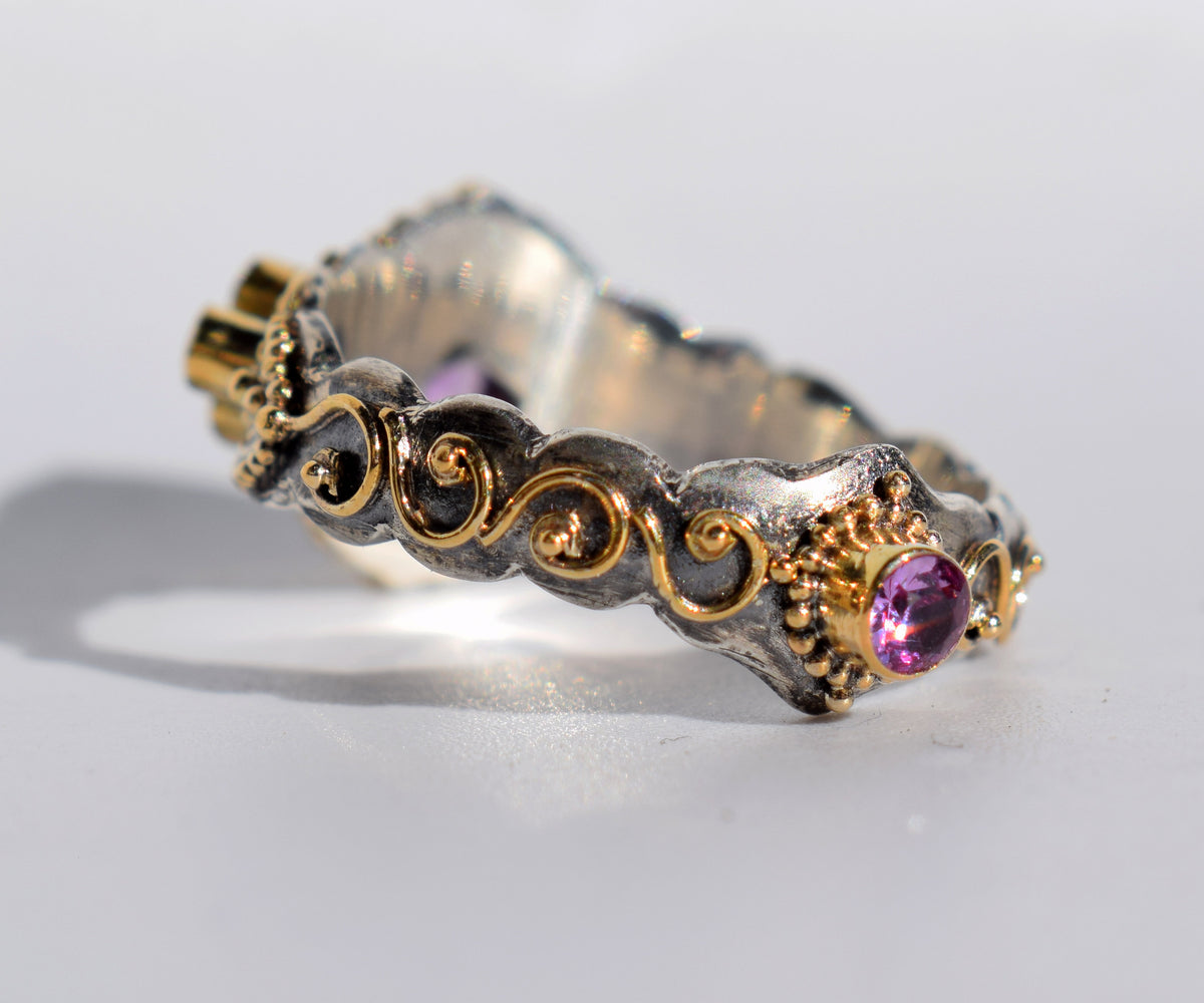 Anillo Azahara Zafiro Rosado