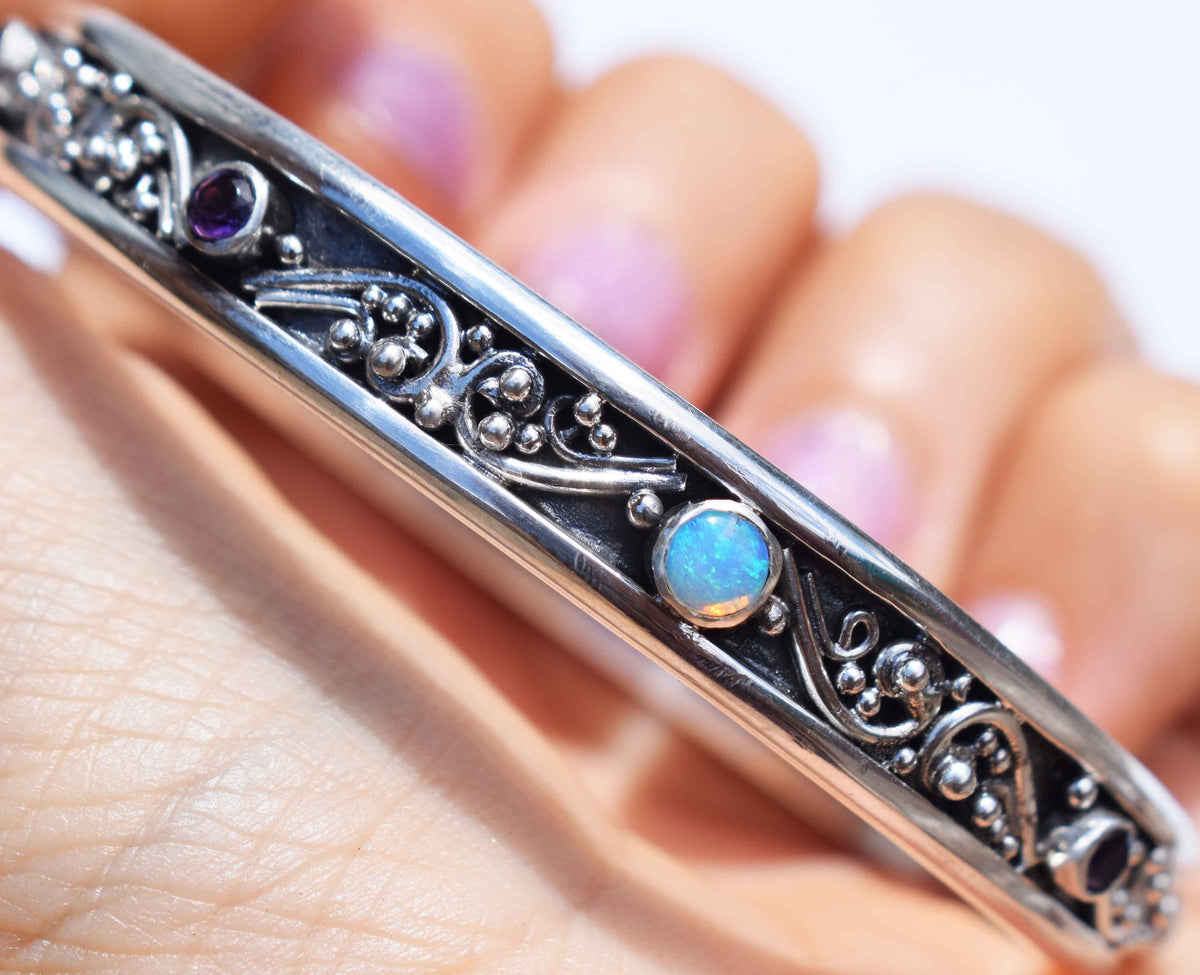 Pulsera  Basic Opalos Amatistas