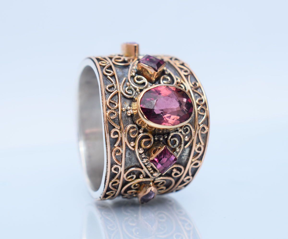 Anillo Las Mil y Una Noches Turmalina Rosa