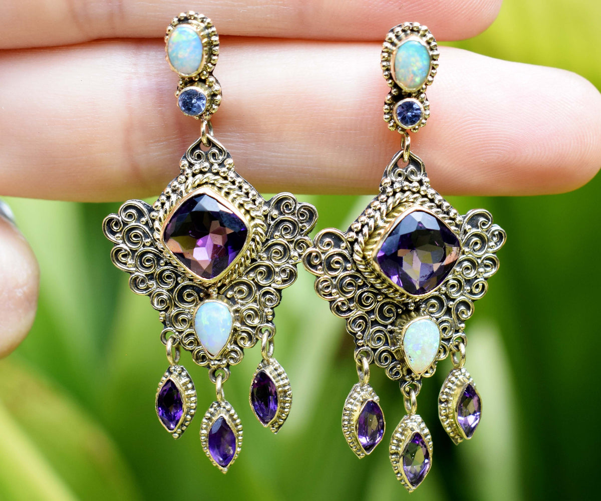 Aros El Cairo Amatista Opalo