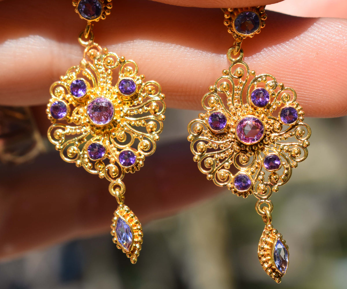 Aros Gold Sol de mar Zafiros lavandas