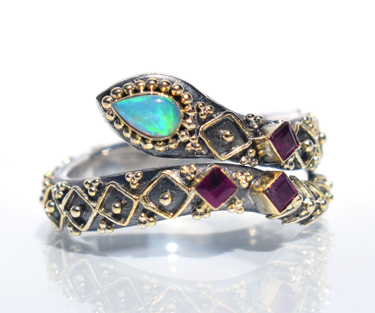 Anillo Kundalini Ópalo Rubi