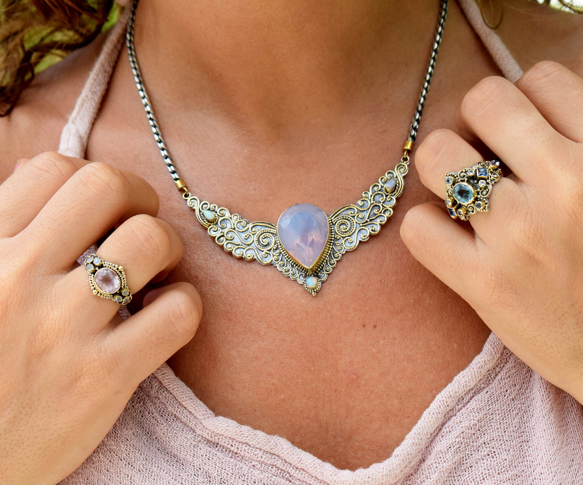 Collar Angel Wings Amatista perla