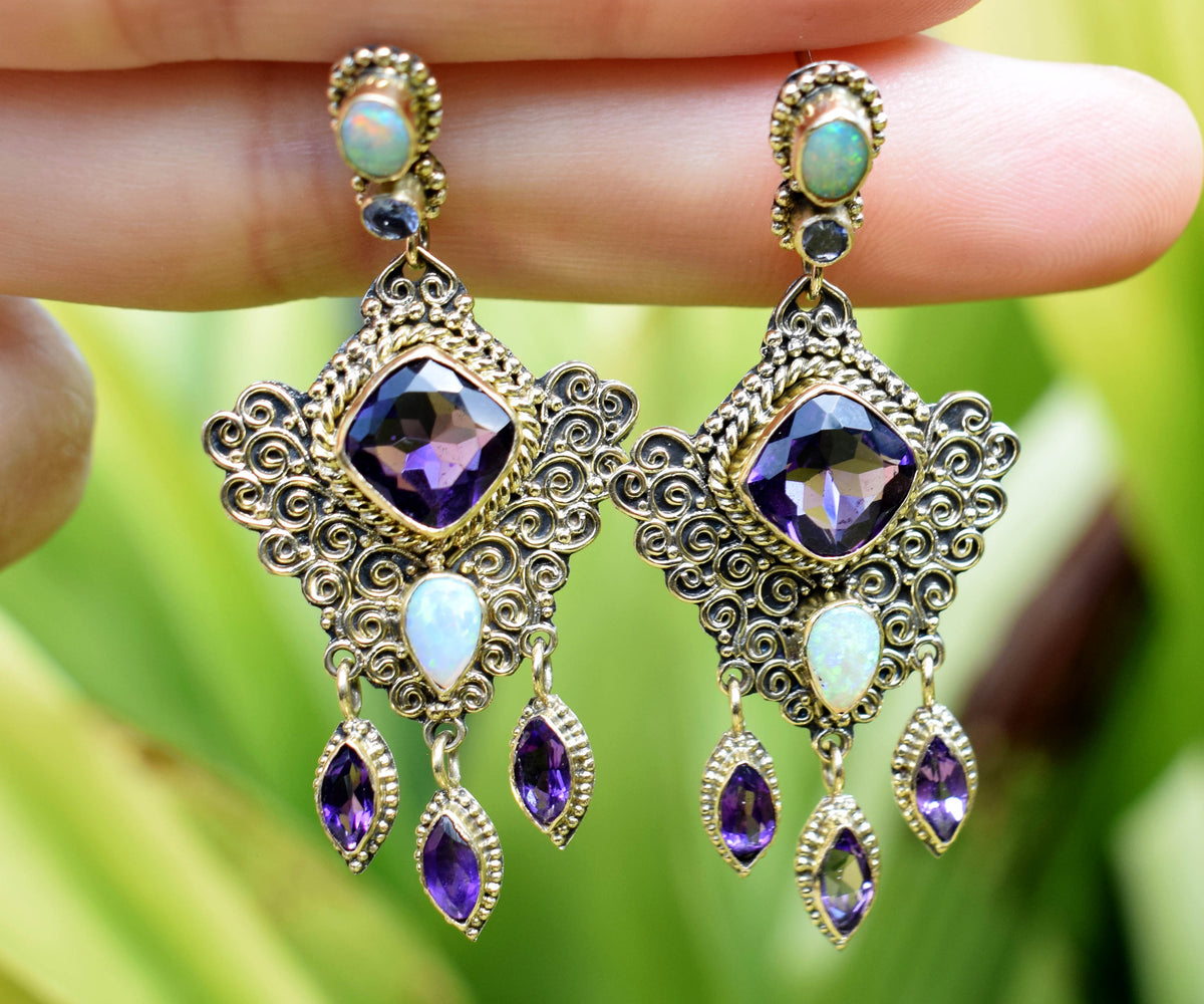 Aros El Cairo Amatista Opalo