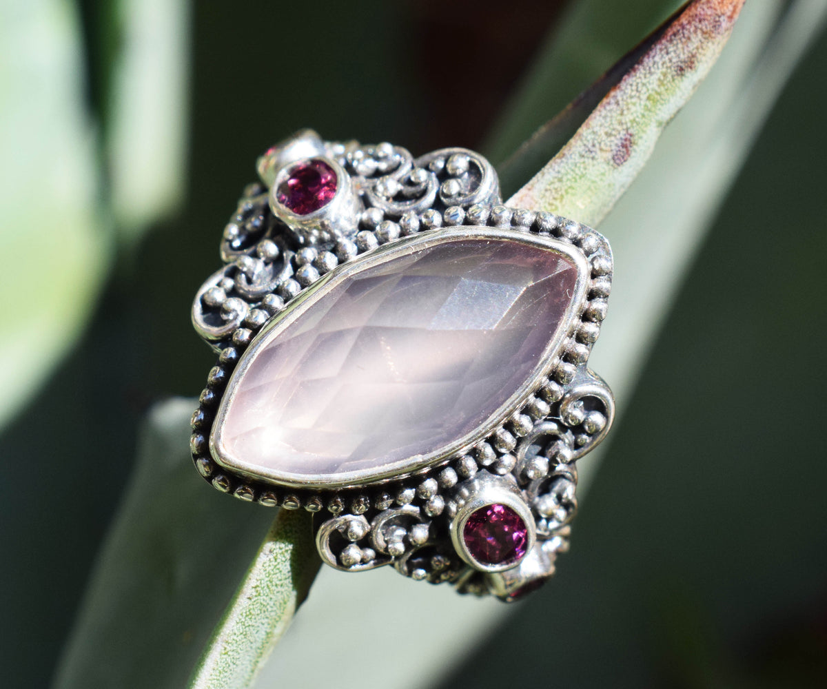 Anillo Ajna Cuarzo Rosa