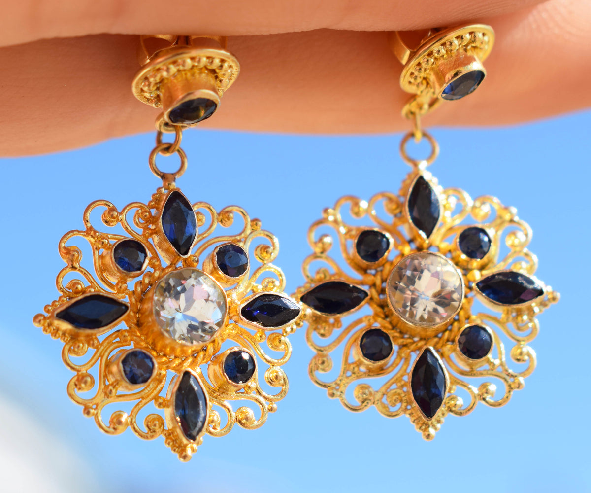 Aros Lakshmi Aguamarinas