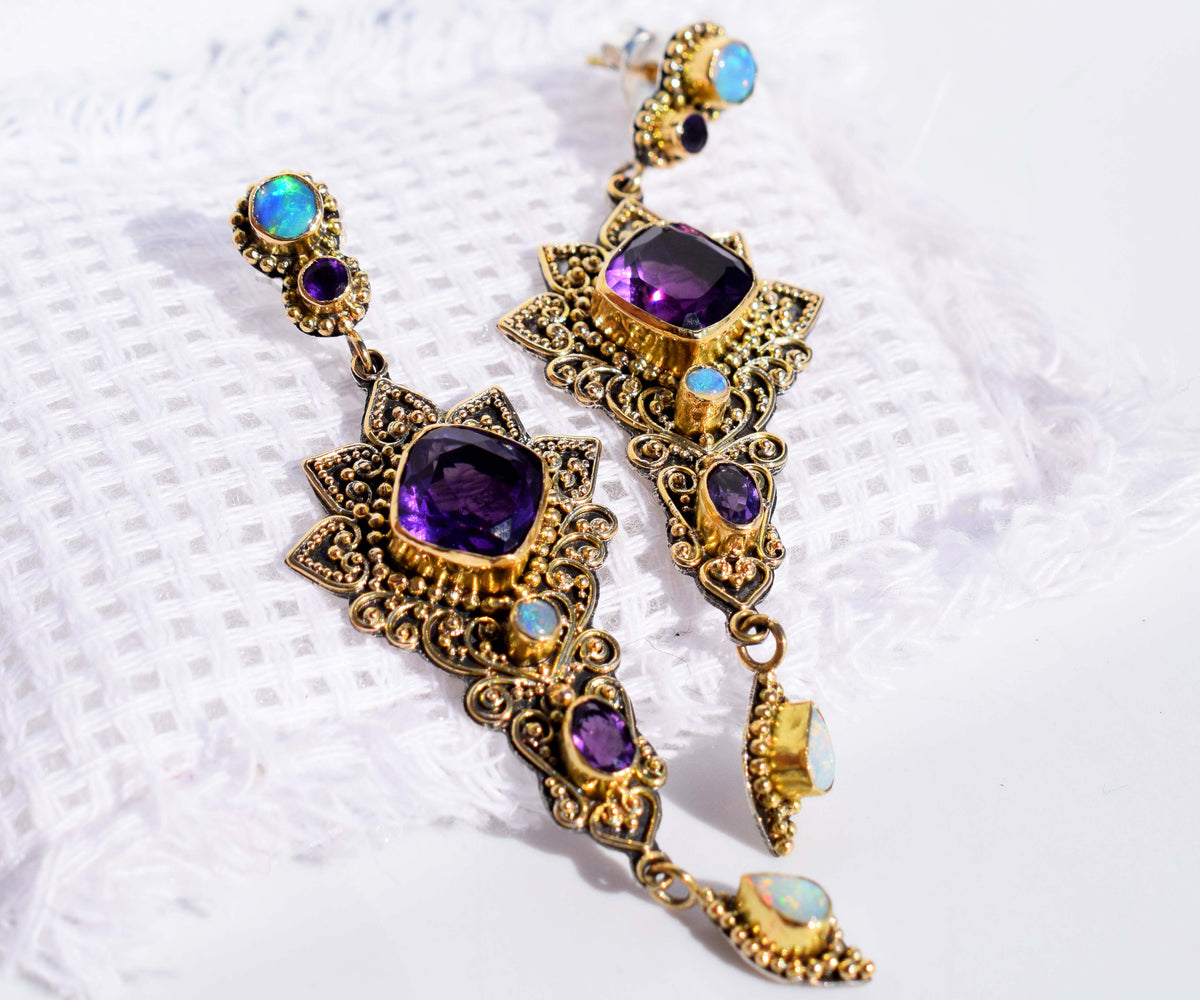 Aros Kaya Cushion Amatistas