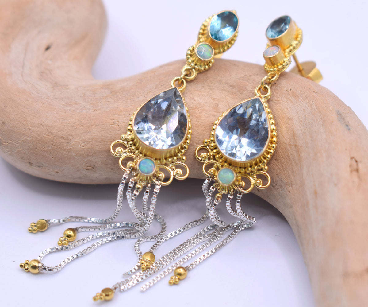 Aros magic Rain Aguamarinas