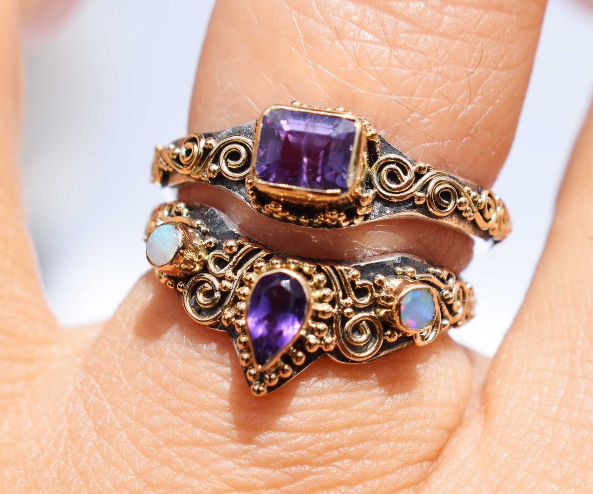 Anillo Fusión Amatista Ópalo