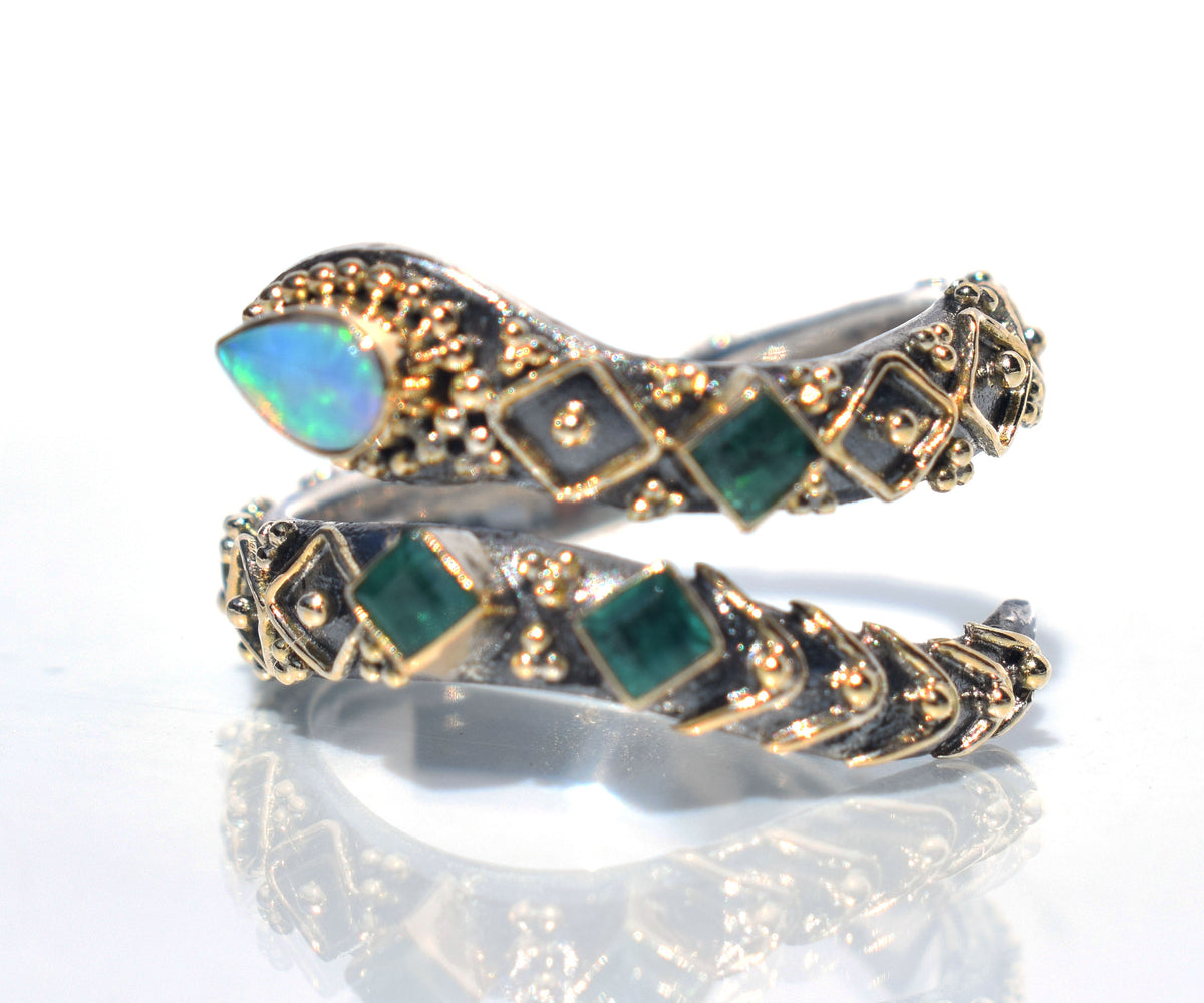 Anillo Kundalini Ópalo Esmeralda