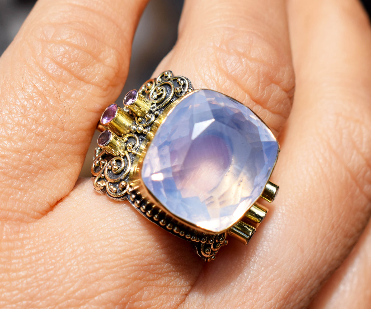 Anillo Sultan Amatista perla