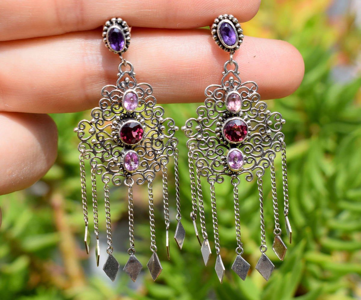 Aros Kalbelia Silver Rodolitas