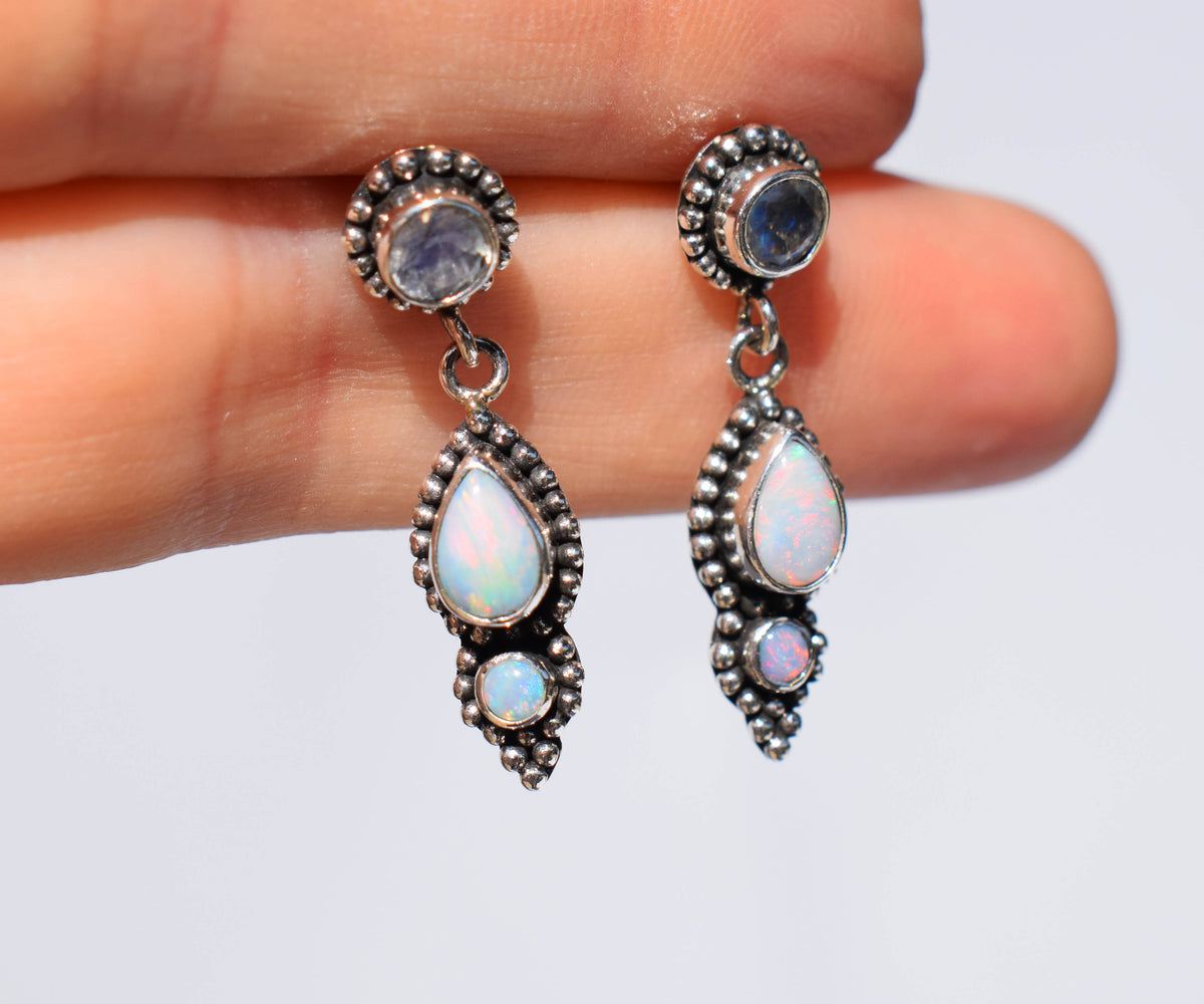 Aros Roma Opalos y Piedra Luna