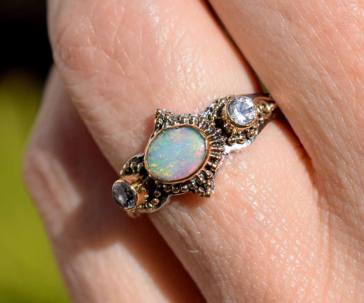 Anillo Roma Opalo Topacios