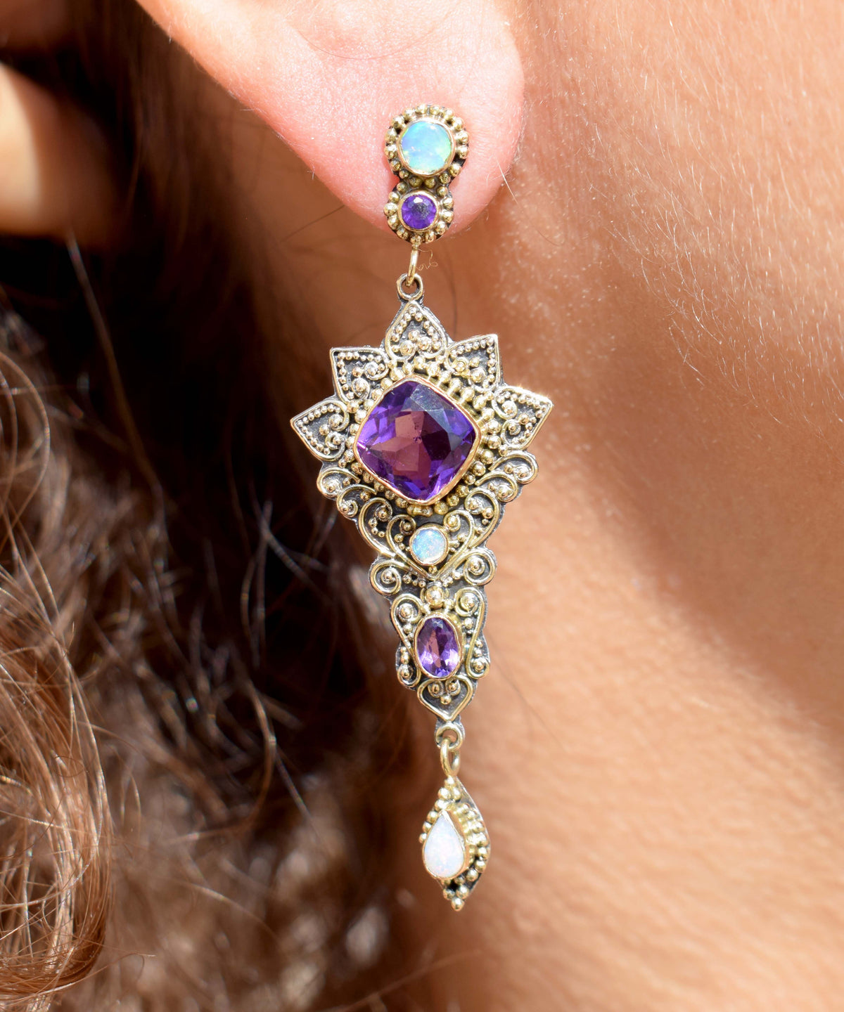 Aros Kaya Cushion Amatistas