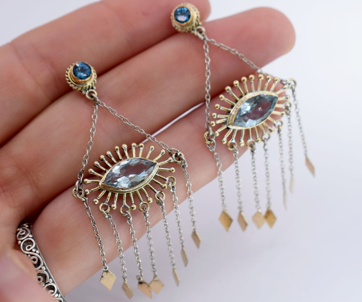 Aros helix Aguamarinas