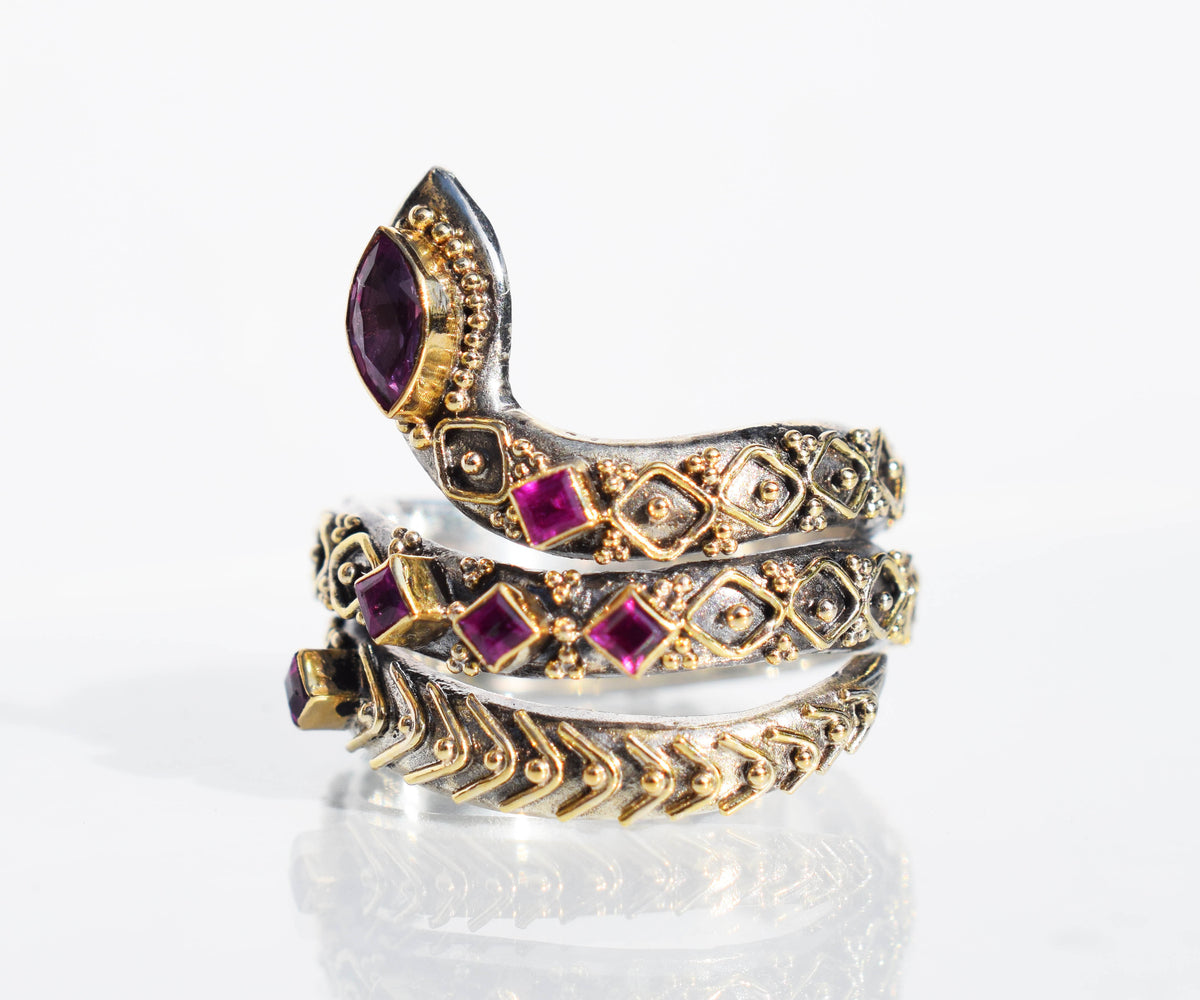 Anillo Kundalini Zafiro Rosado