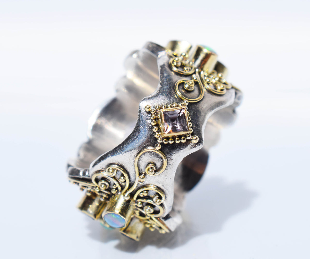 Anillo Magnolia Amatista perla