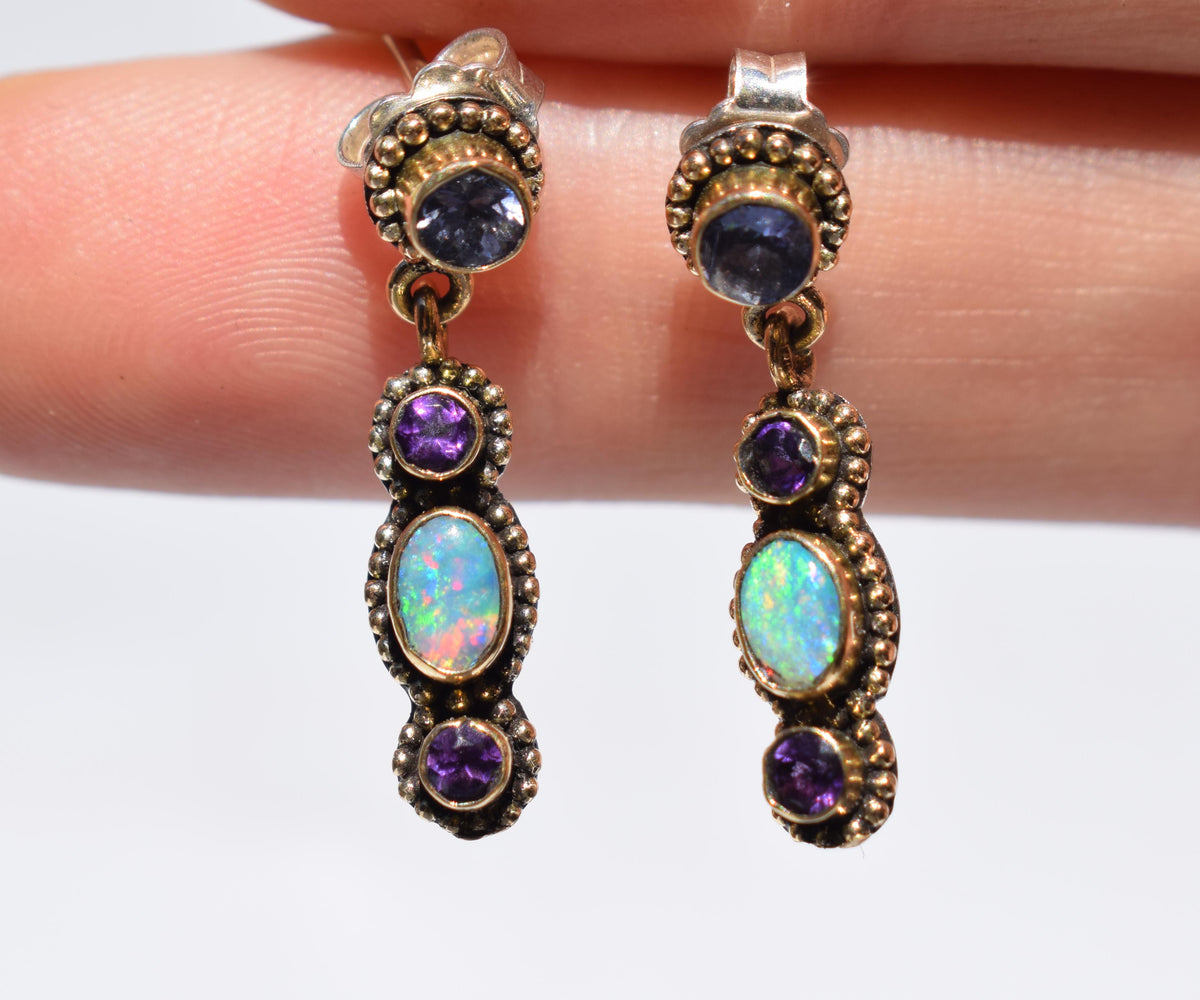 Aros Roma Opalos y Amatistas