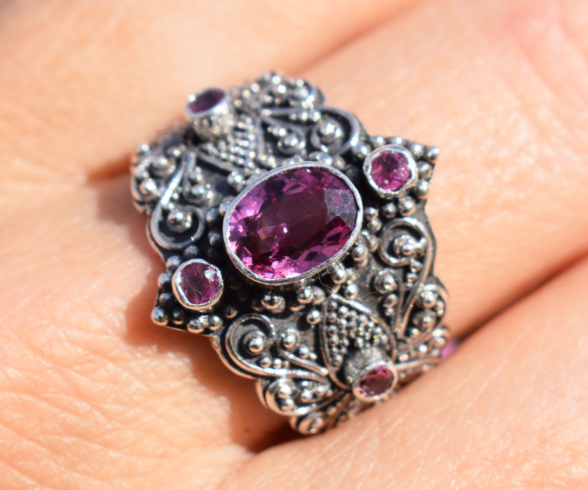 Anillo Lotus Rodolita