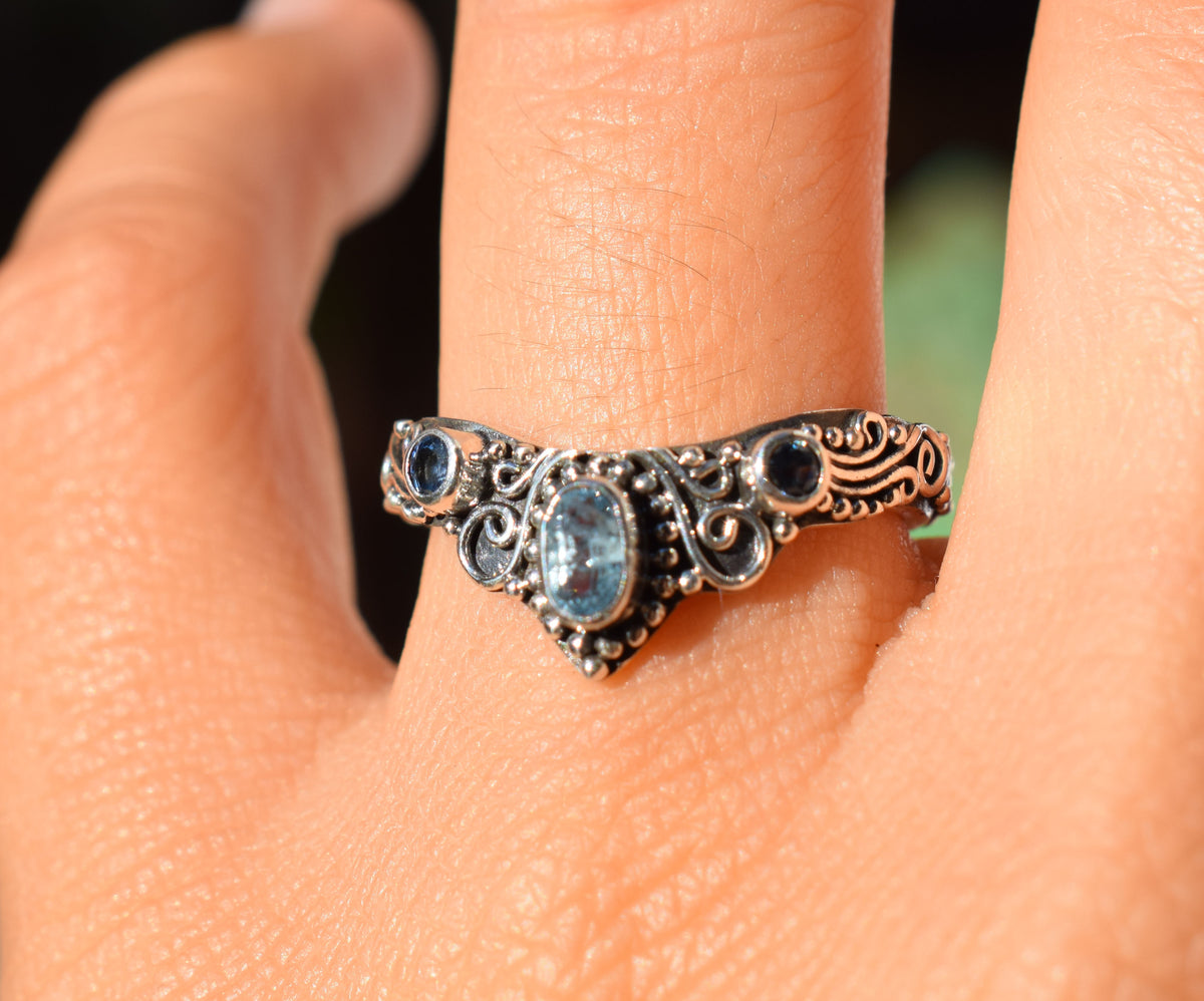 Anillo Fusión Aguamarina