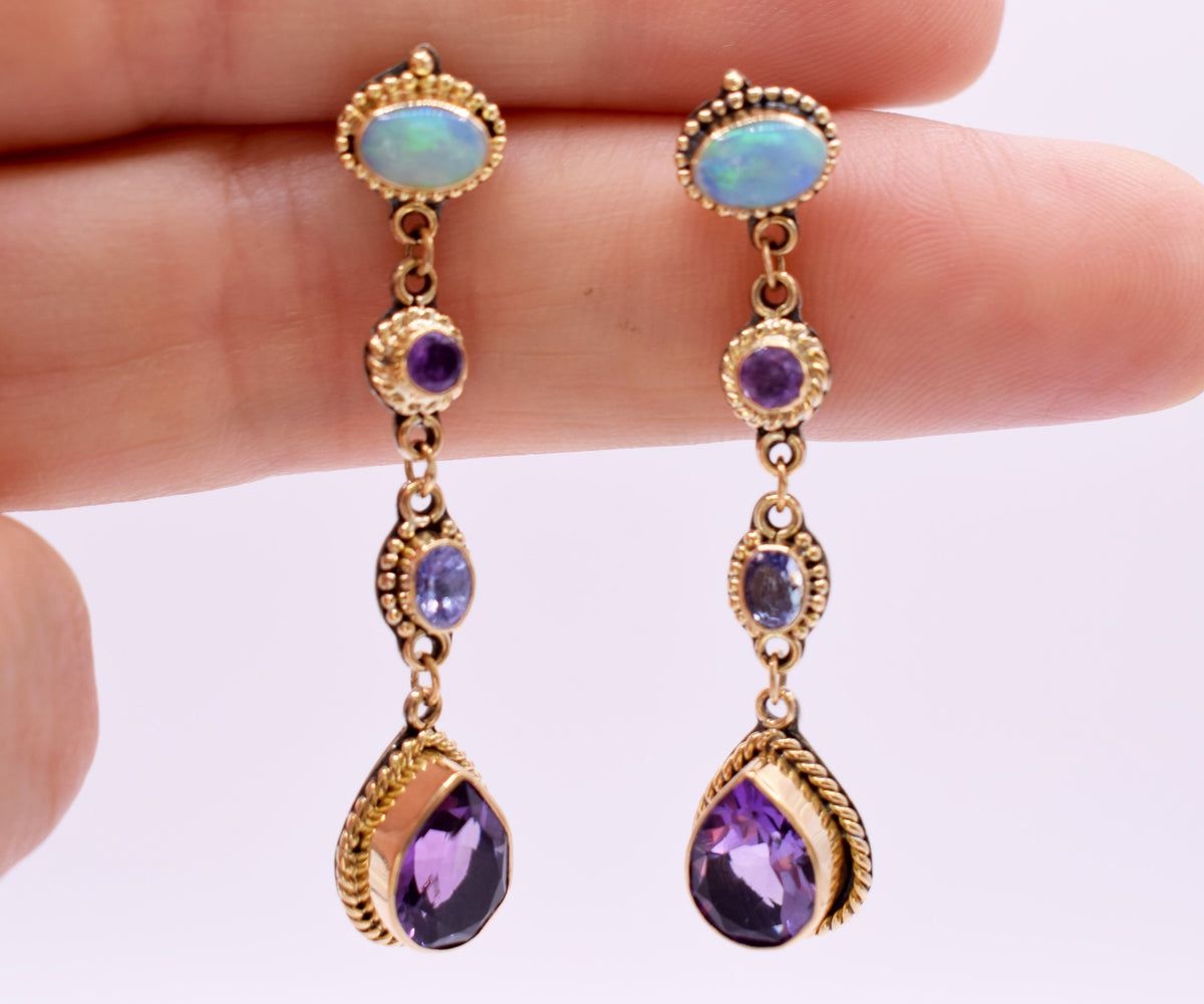 Aros Petra Amatista y  Opalos