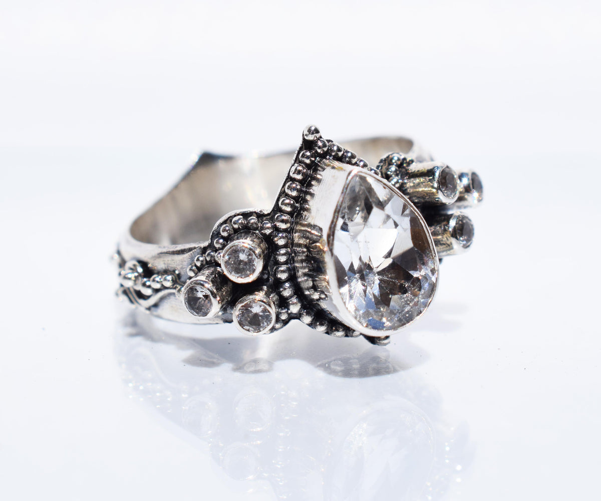 Anillo Venecia Topacio blanco