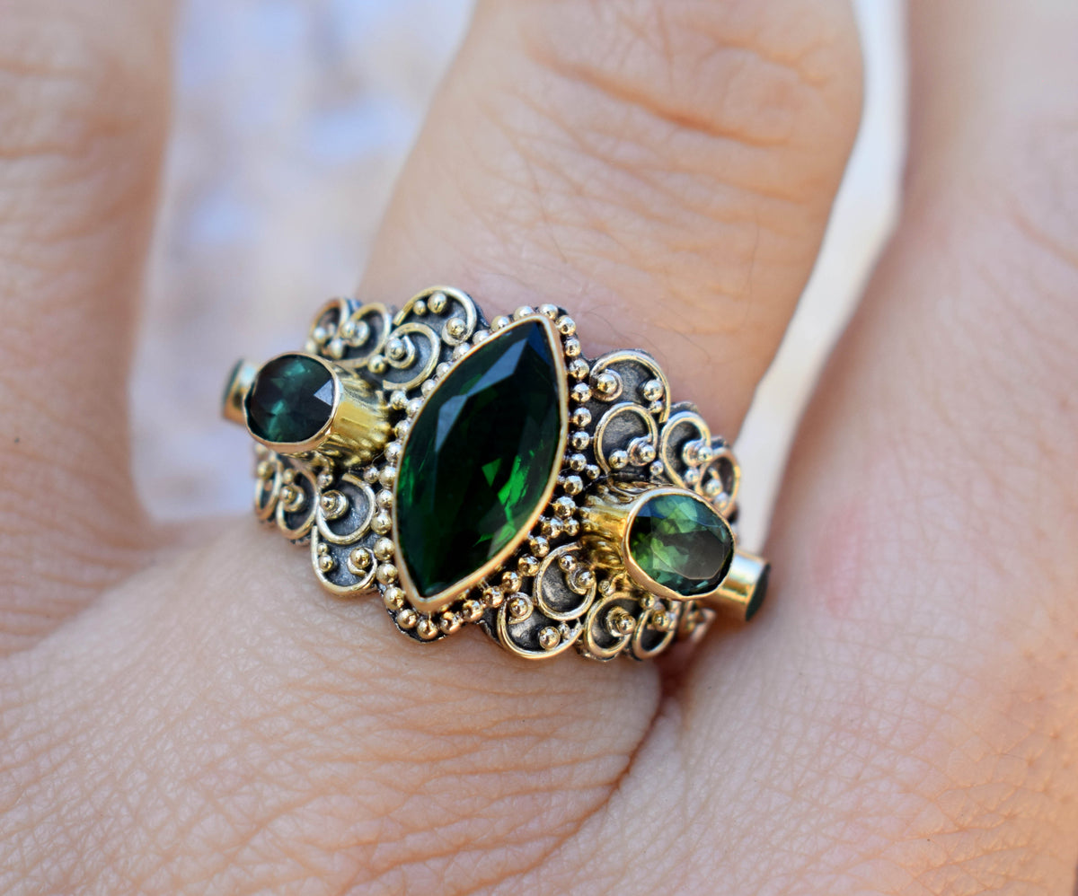 Anillo Ajna Turmalina de cromo