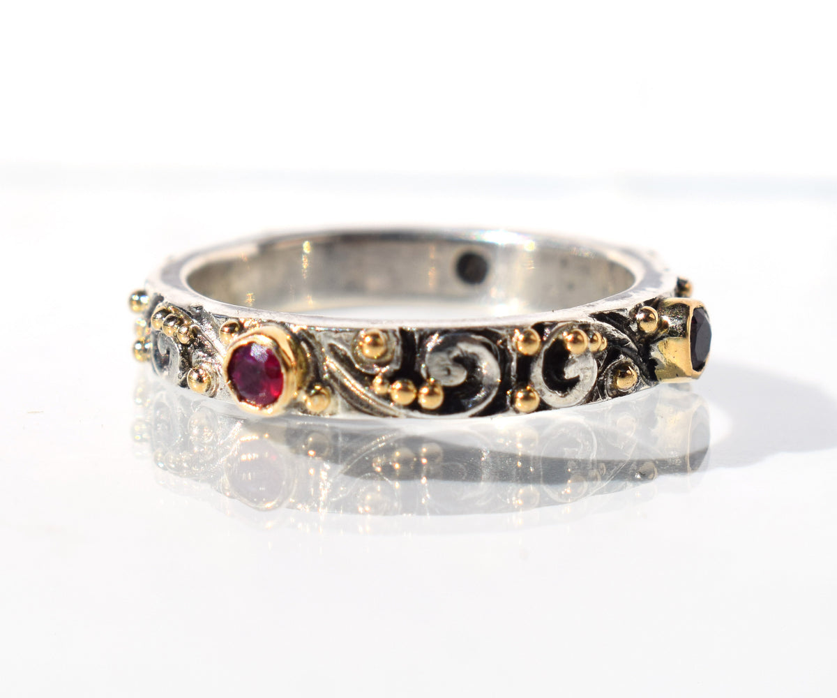 Anillo Basic Tallado Rubi