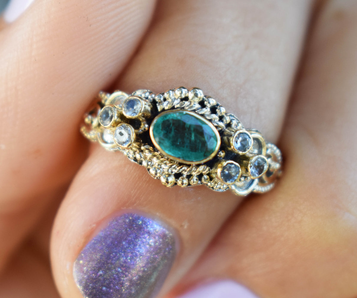 Anillo Azahara Esmeralda