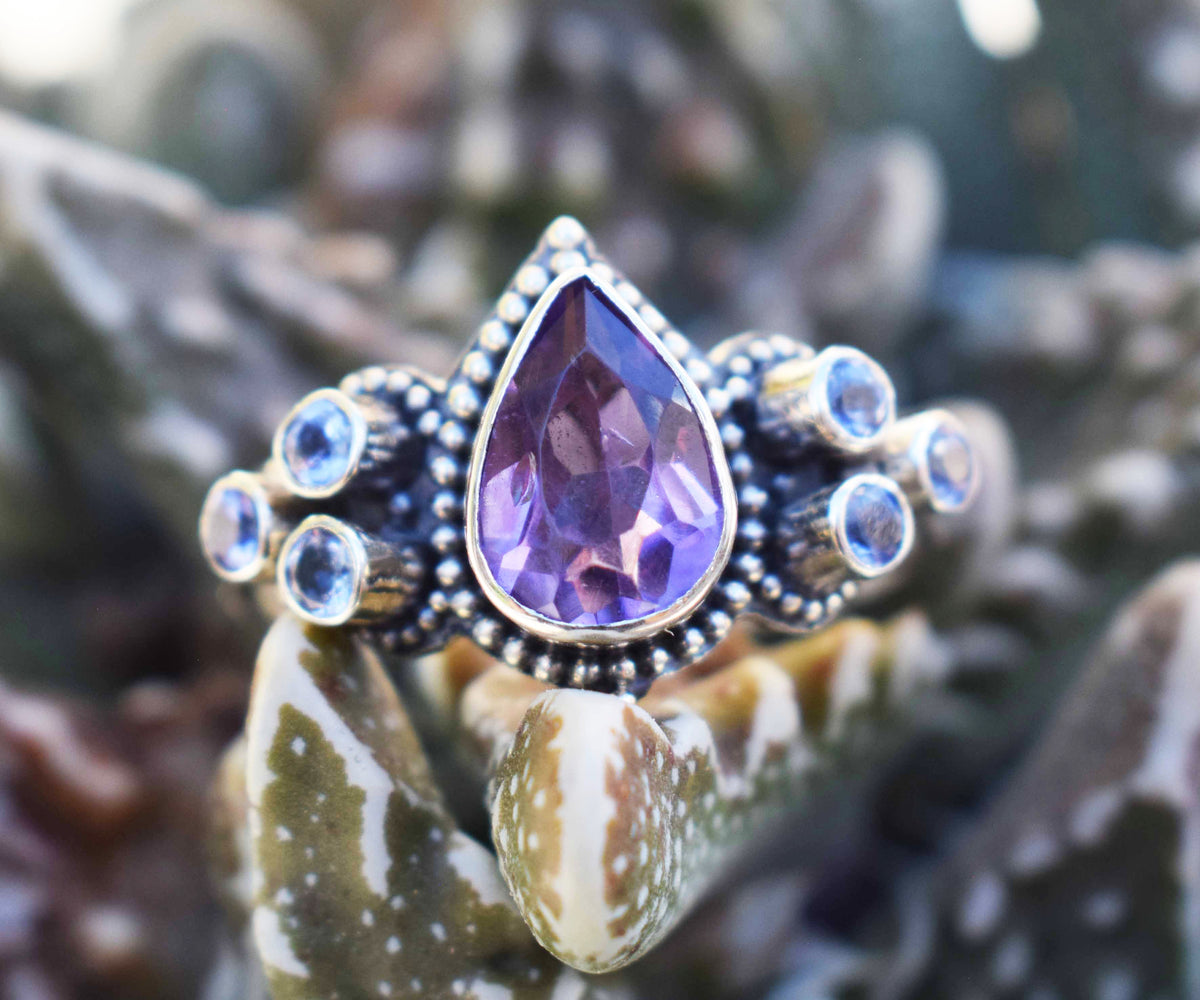 Anillo Venecia Amatista Tanzanitas
