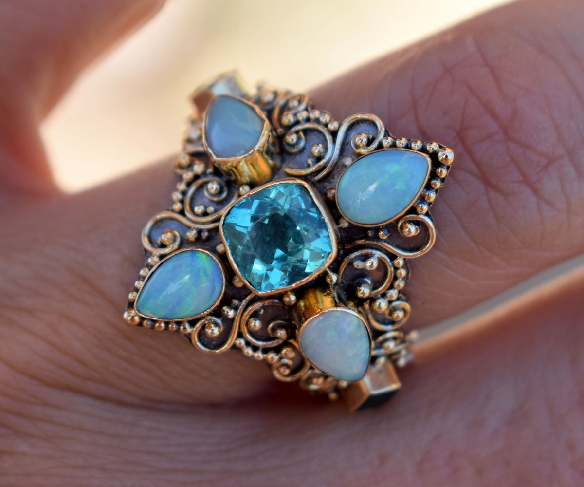 Anillo Goa Apatita Opalo