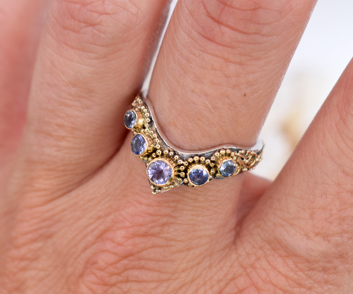 Anillo Fusión tanzanitas