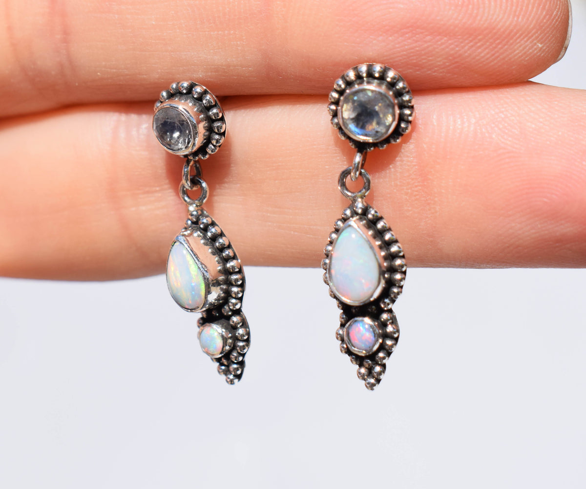 Aros Roma Opalos y Piedra Luna