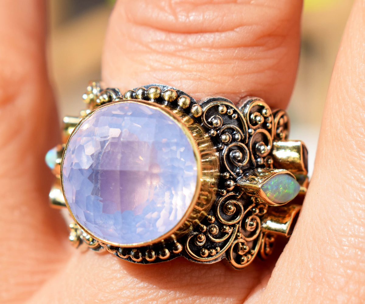 Anillo Magnolia Amatista perla