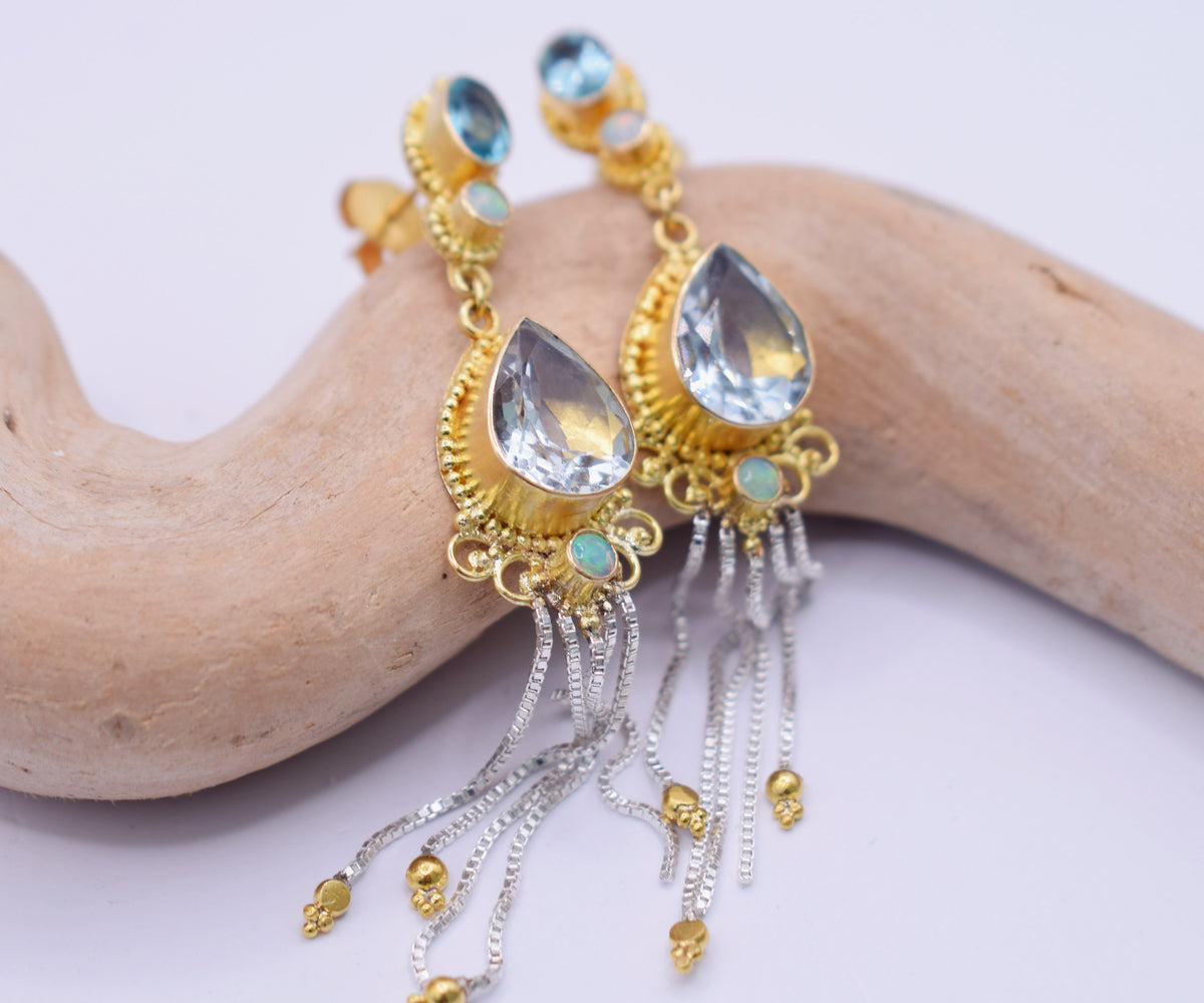 Aros magic Rain Aguamarinas