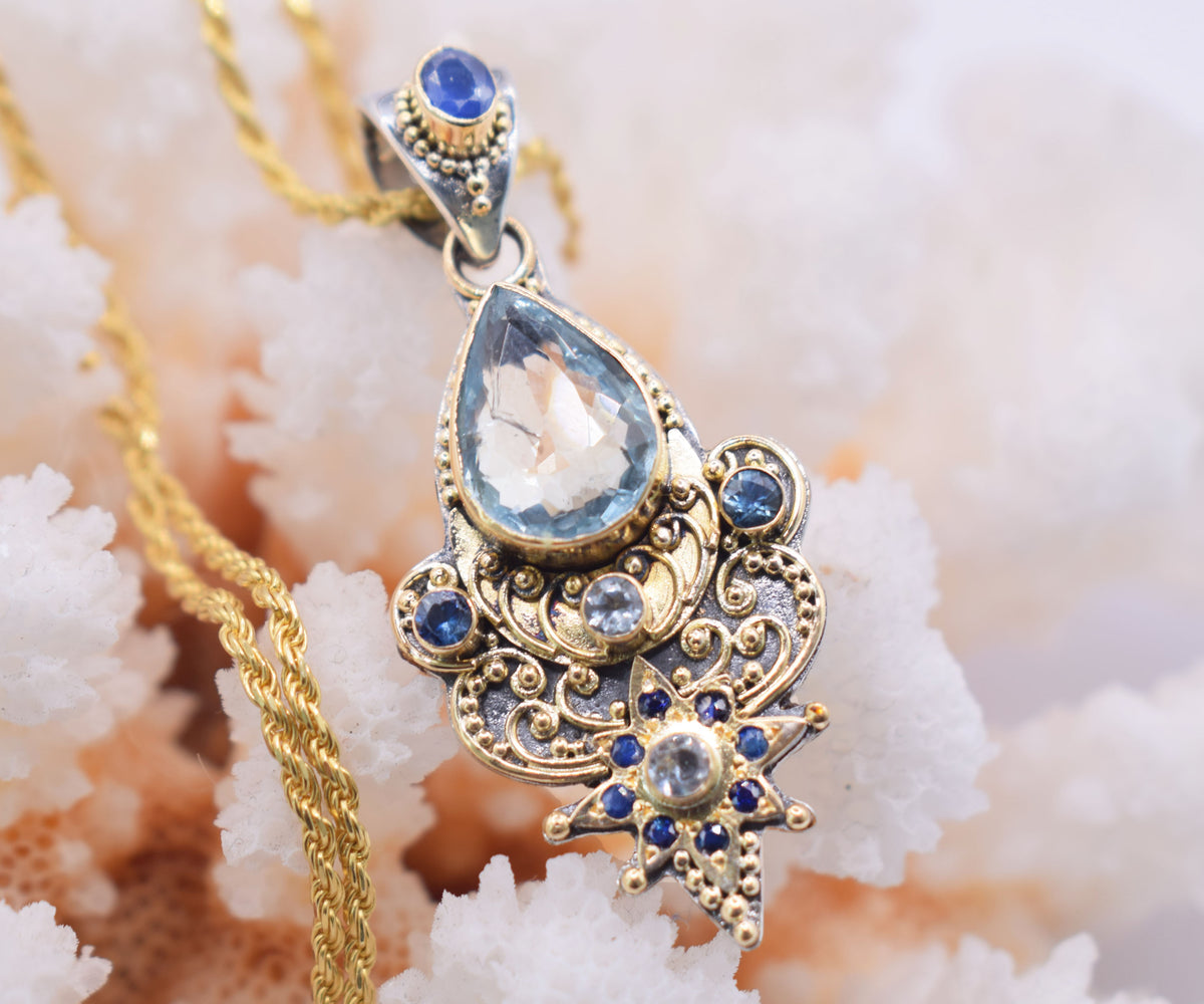 Amuleto Linaje Femenino Aguamarina