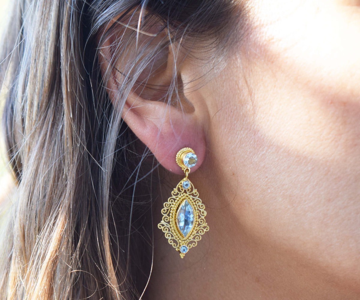 Aros Gold Jaipur Aguamarina