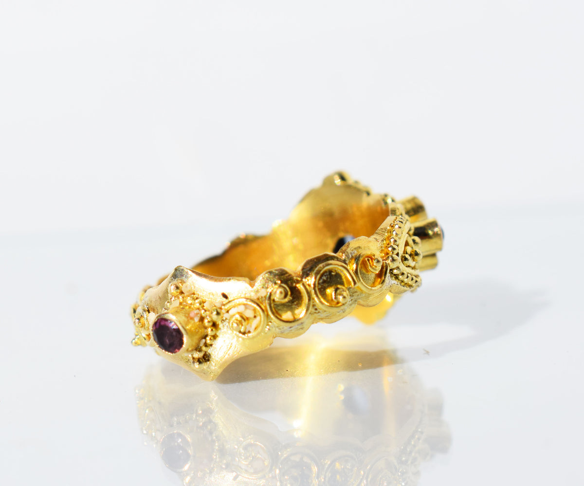 Anillo Azahara gold Zafiro