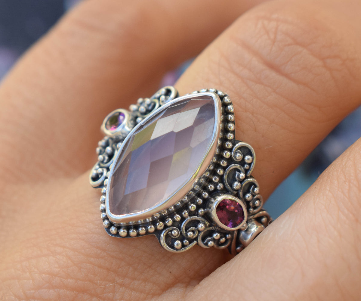 Anillo Ajna Cuarzo Rosa